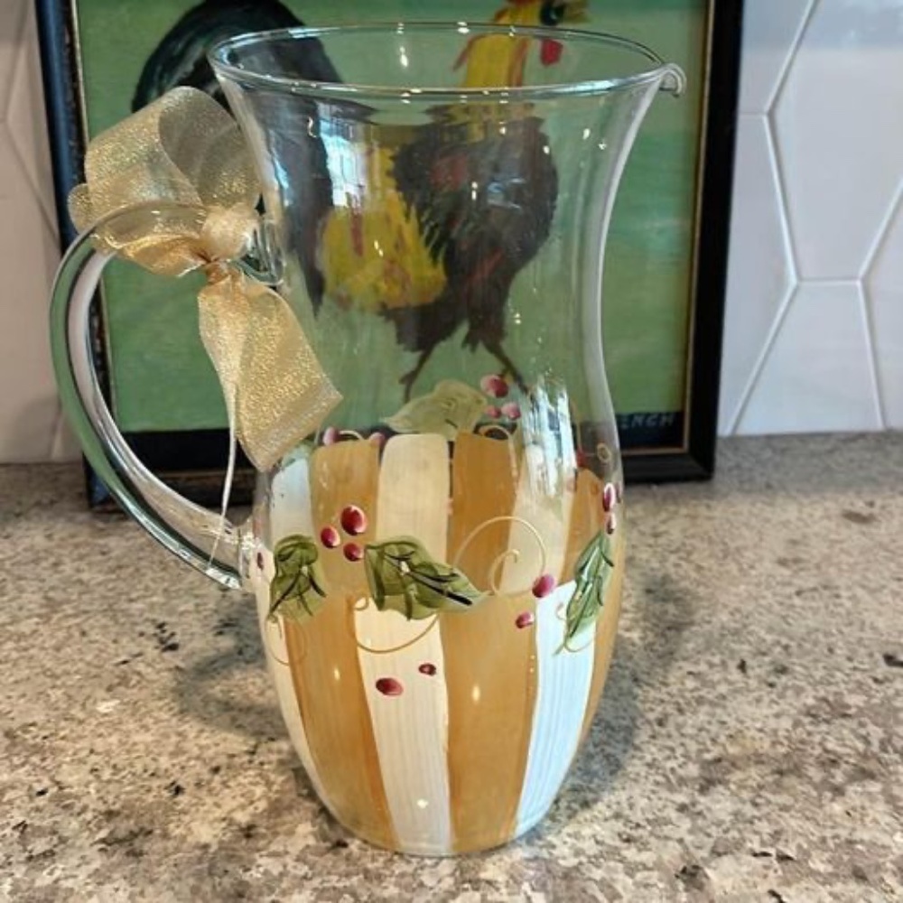 Hand Painted Holiday Pitcher